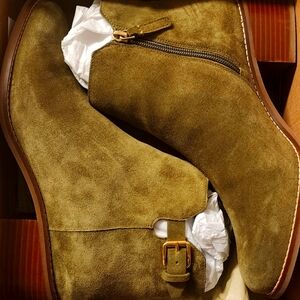 Cole Haan Olive Green Suede Ankle Boots